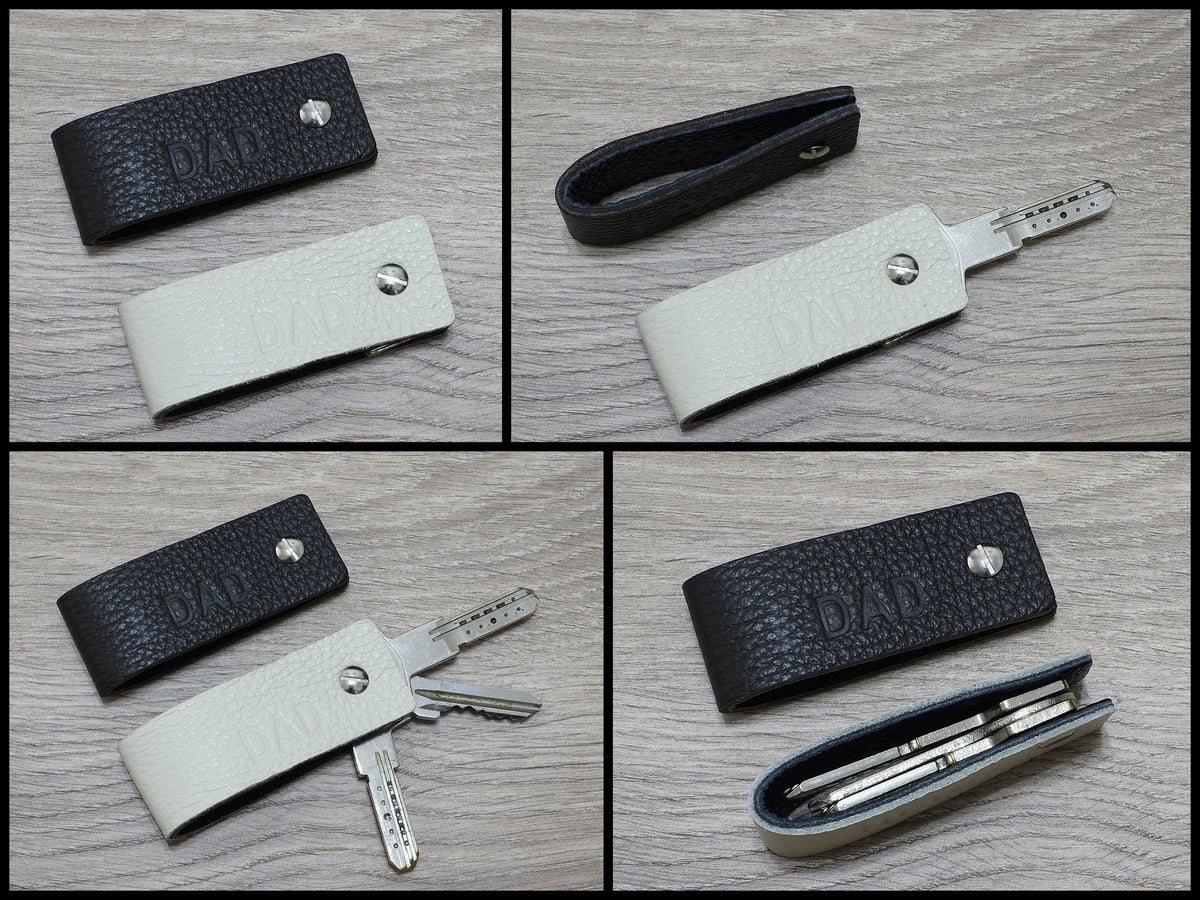 Personalized Leather Keychain, Key Holder Minimalist, Gift for Mens – NERO  - Minimalist Wallets with RFID protection
