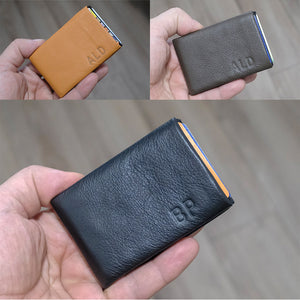 Leather Minimalist Wallets for Women and Men Are Small Slim 