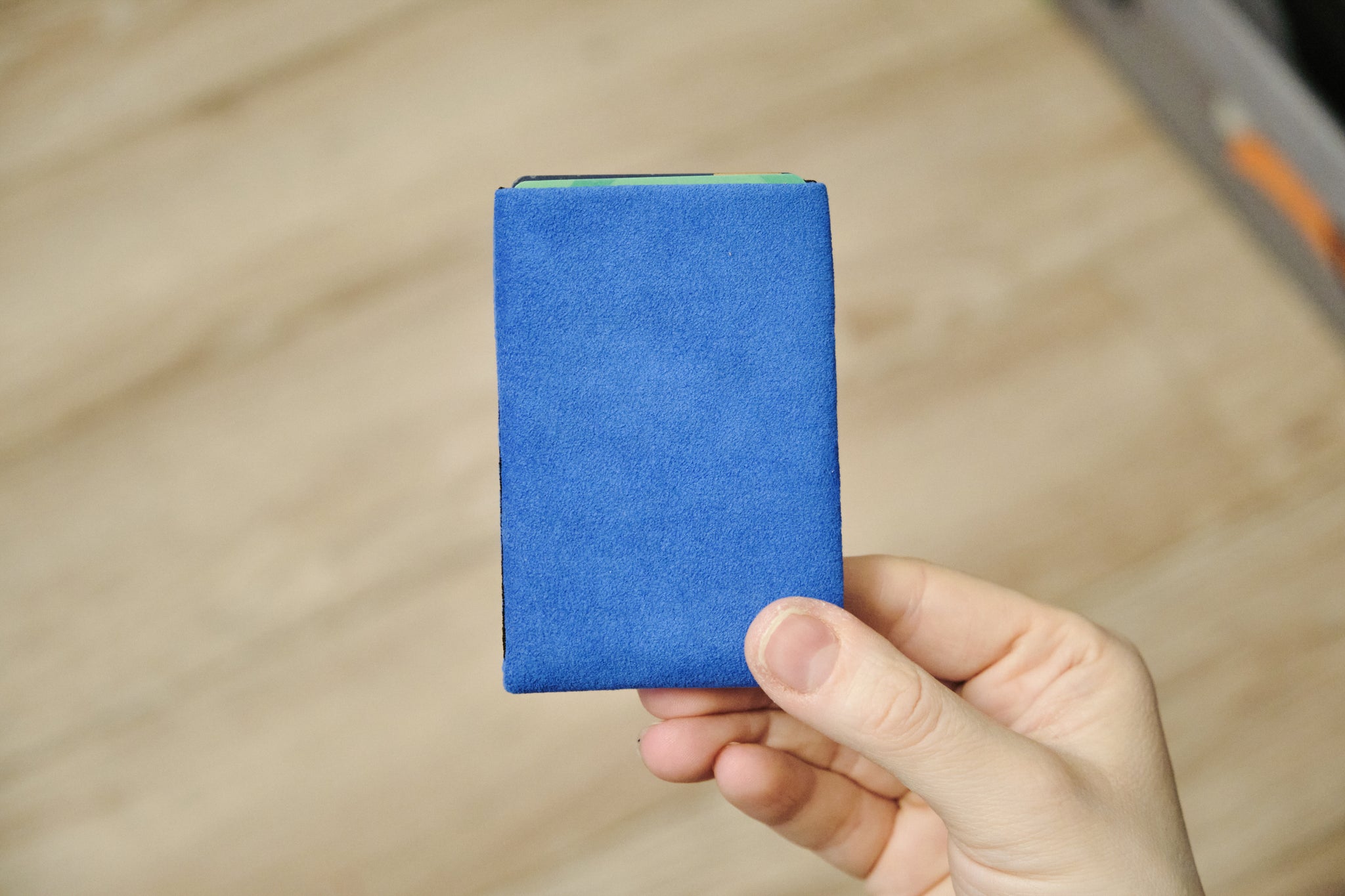 Alcantara Minimalist Wallet: The Ultimate Combination of Luxury and Utility - Men Wallet - RFID Wallet - Blu Ocean - minimalist mens wallet