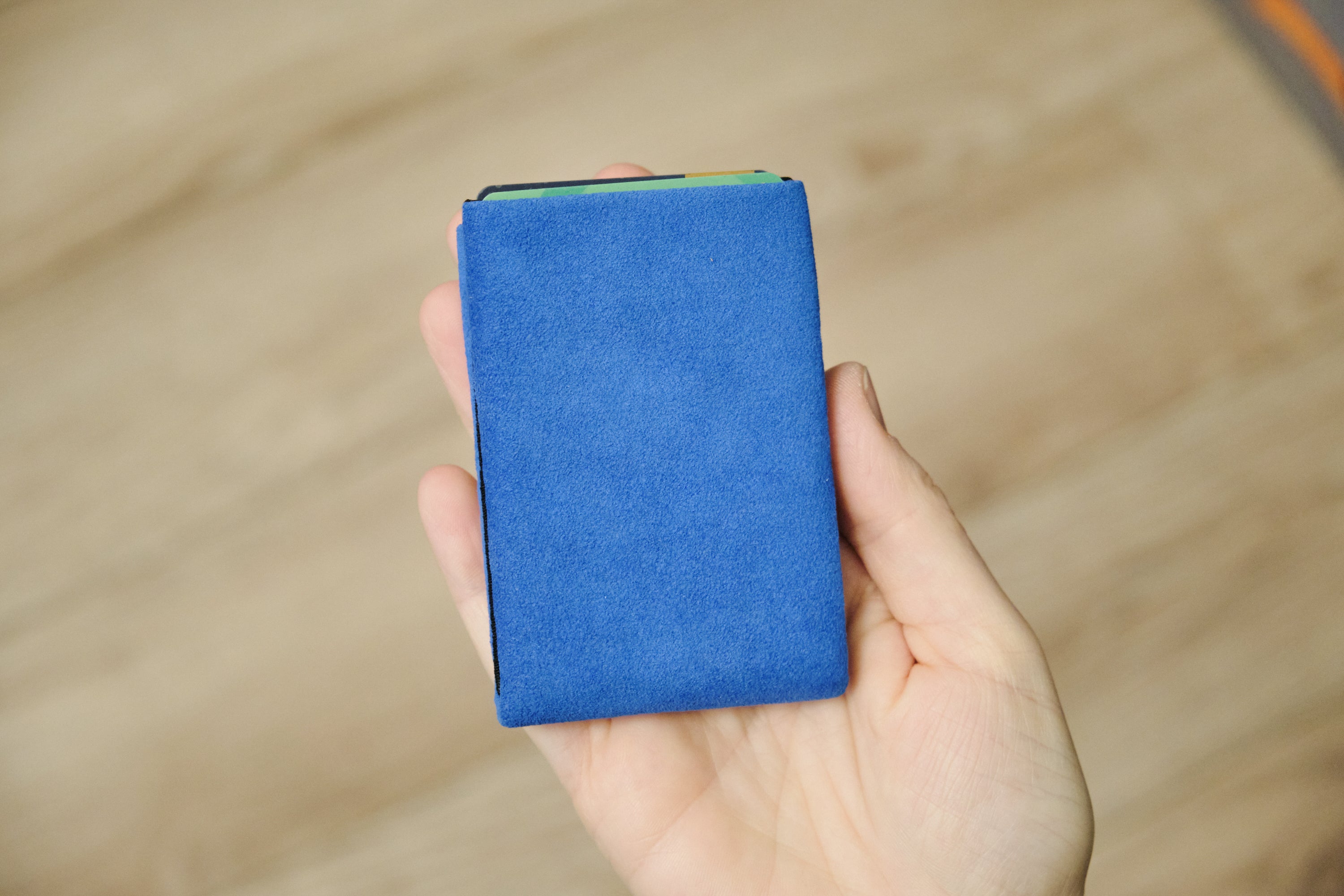 Alcantara Minimalist Wallet: The Ultimate Combination of Luxury and Utility - Men Wallet - RFID Wallet - Blu Ocean - minimalist mens wallet