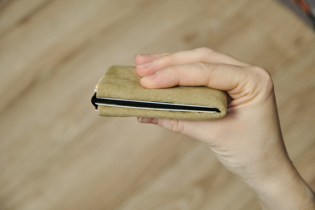 Elevate Your Style with Our Alcantara Minimalist Wallet for Everyday Use - Mens Wallets - RFID Wallet - Beige - minimalist mens wallet