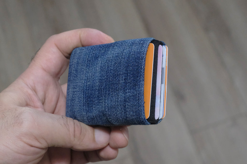 Minimalist Wallet - Mens Wallets - RFID Wallet - Carry Your Essentials in Style with Our Sustainable Recycled Denim - minimalist mens wallet