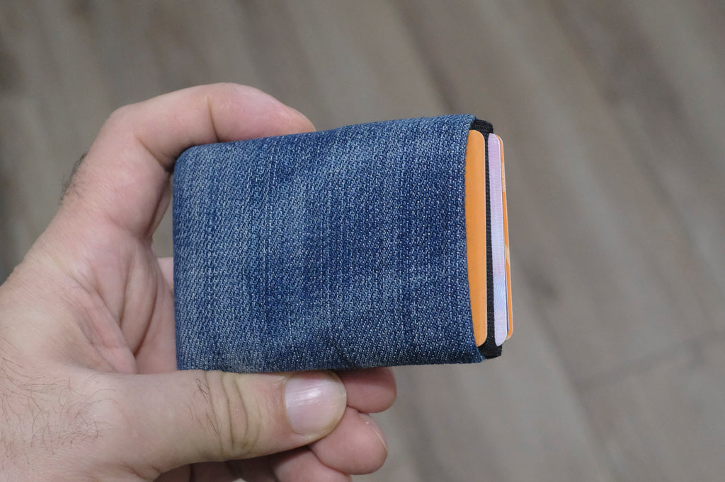 Minimalist Wallet - Mens Wallets - RFID Wallet - Carry Your Essentials in Style with Our Sustainable Recycled Denim - minimalist mens wallet