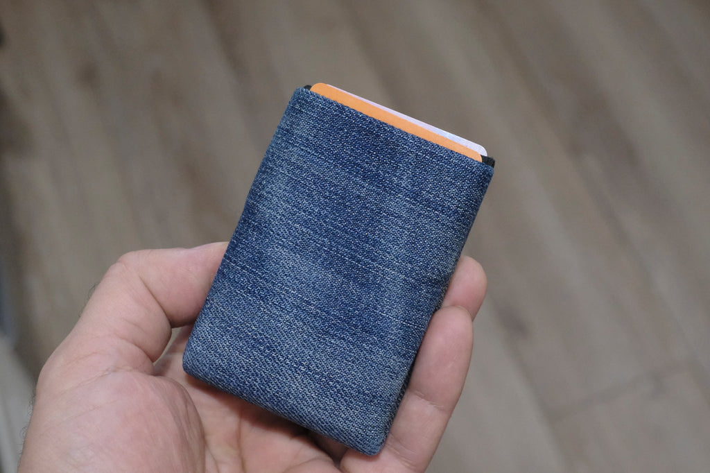Minimalist Wallet - Mens Wallets - RFID Wallet - Carry Your Essentials in Style with Our Sustainable Recycled Denim - minimalist mens wallet