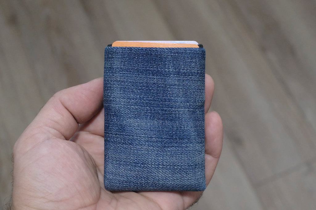 Minimalist Wallet - Mens Wallets - RFID Wallet - Carry Your Essentials in Style with Our Sustainable Recycled Denim - minimalist mens wallet