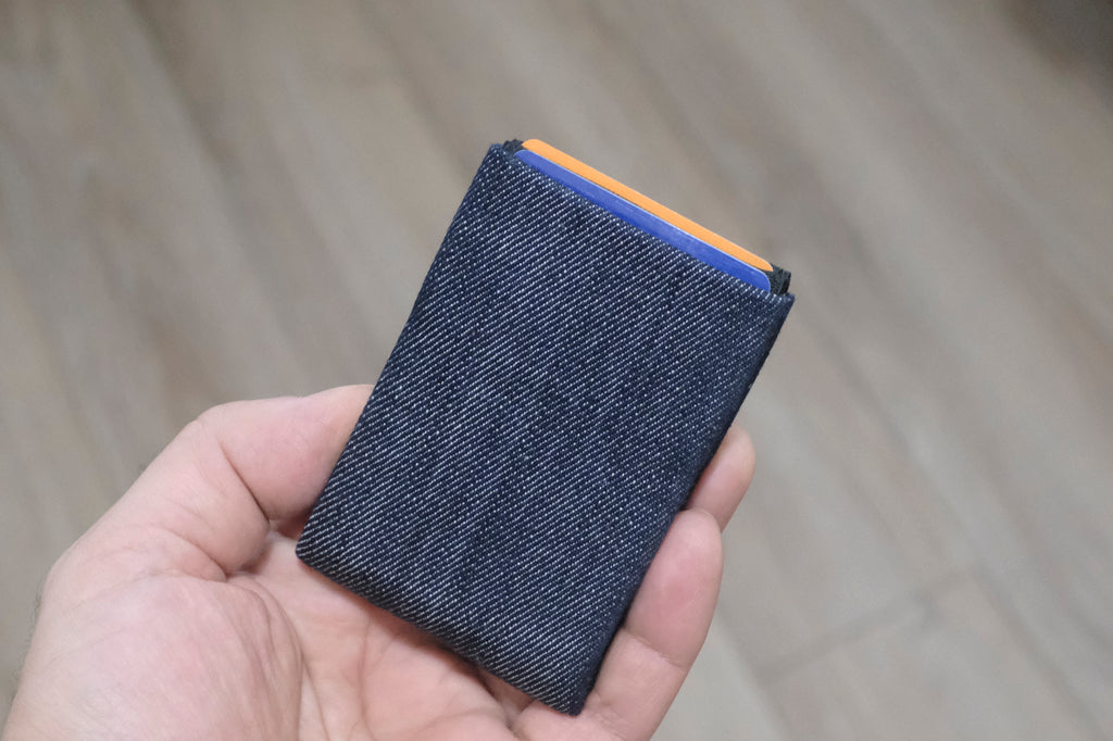 Upgrade Your Everyday Carry with Our Vegan Denim Minimalist Wallet Collection -  FULL RFID blocking - minimalist mens wallet