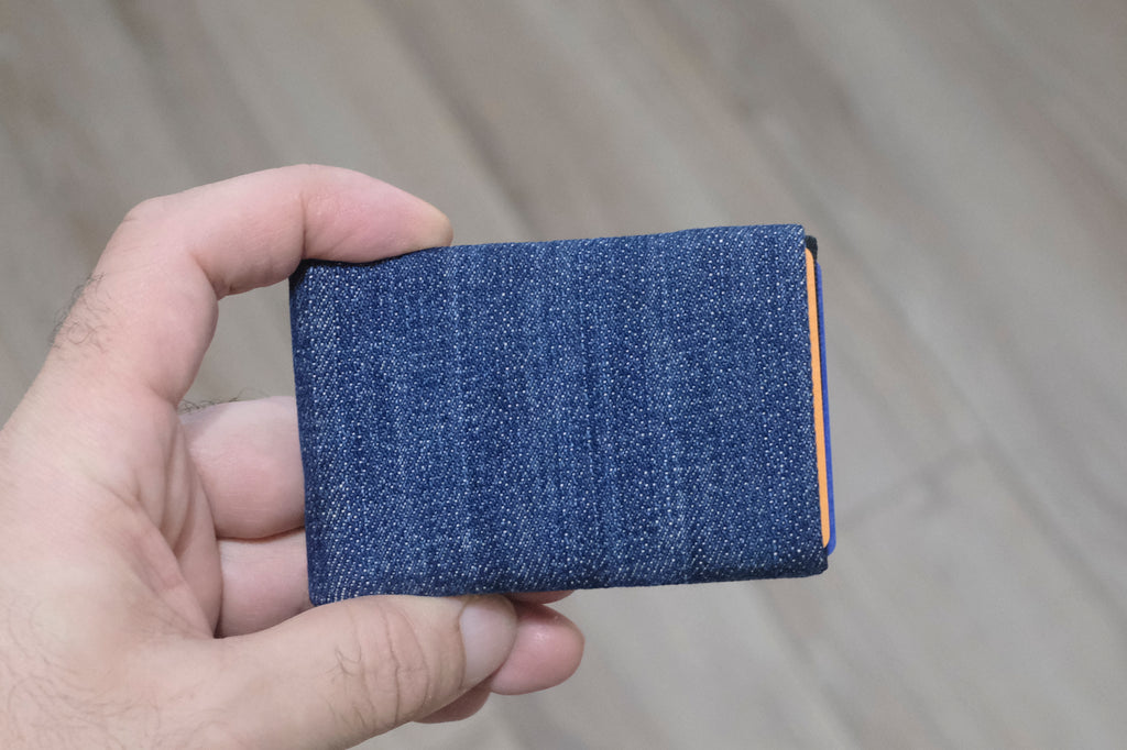 Minimalist Wallet - Mens Wallets - RFID Wallet - Carry Your Essentials in Style with Our Sustainable Recycled Denim - minimalist mens wallet