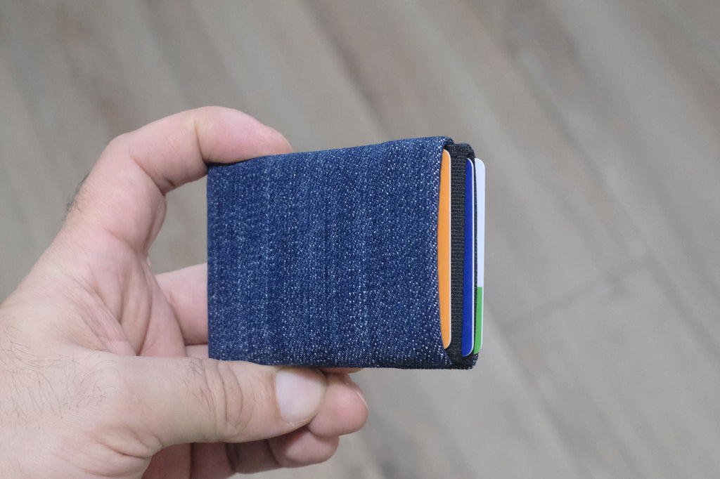 Minimalist Wallet - Mens Wallets - RFID Wallet - Carry Your Essentials in Style with Our Sustainable Recycled Denim - minimalist mens wallet