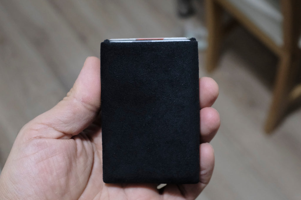 Alcantara Minimalist Wallet: The Perfect Fusion of Style and Functionality - RFID Wallet - Mens Wallet - Black - minimalist mens wallet
