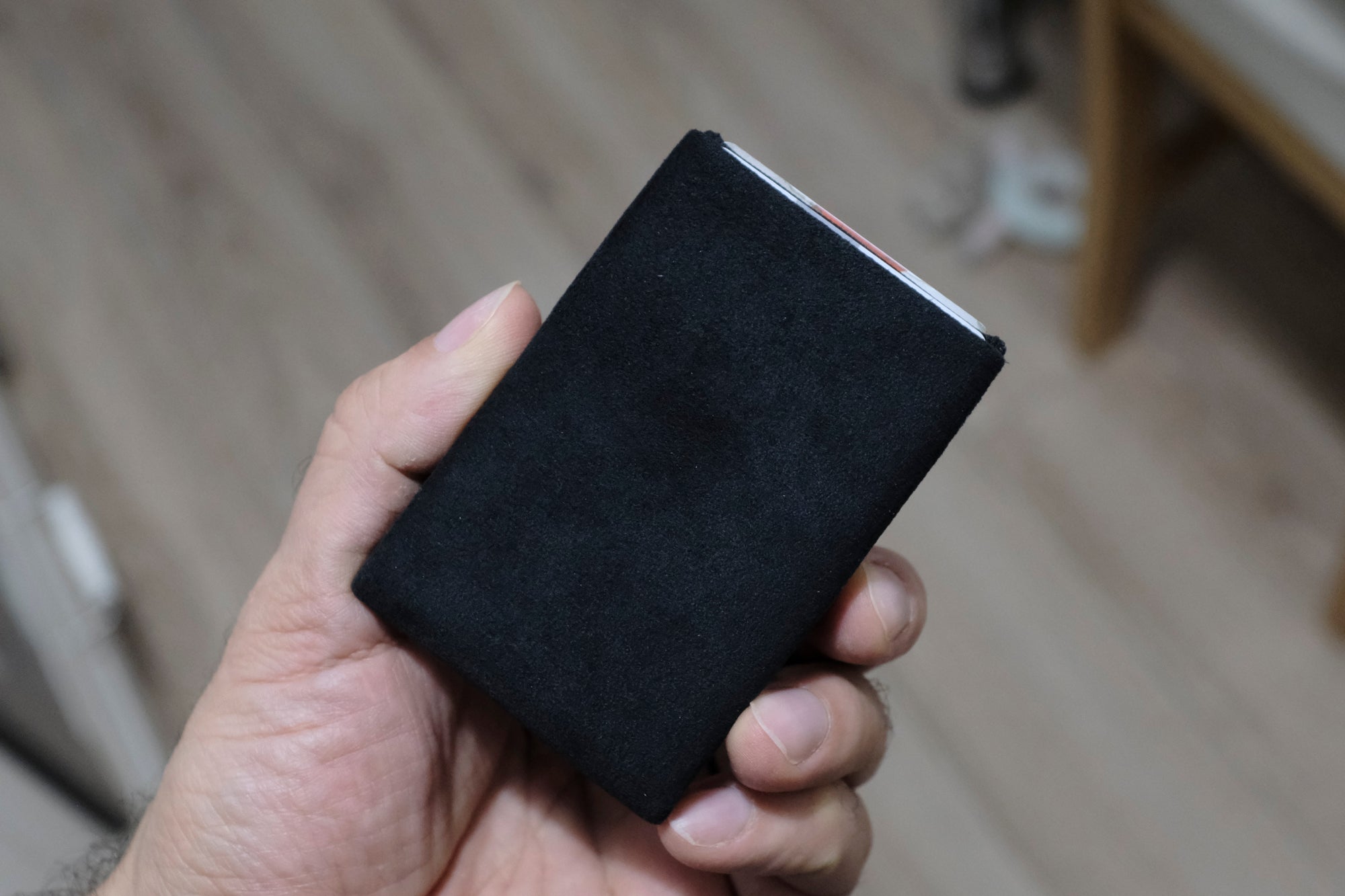 Alcantara Minimalist Wallet: The Perfect Fusion of Style and Functionality - RFID Wallet - Mens Wallet - Black - minimalist mens wallet