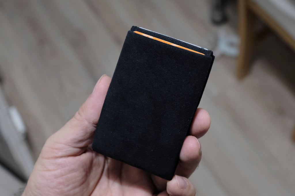 Alcantara Minimalist Wallet: The Perfect Fusion of Style and Functionality - RFID Wallet - Mens Wallet - Black - minimalist mens wallet