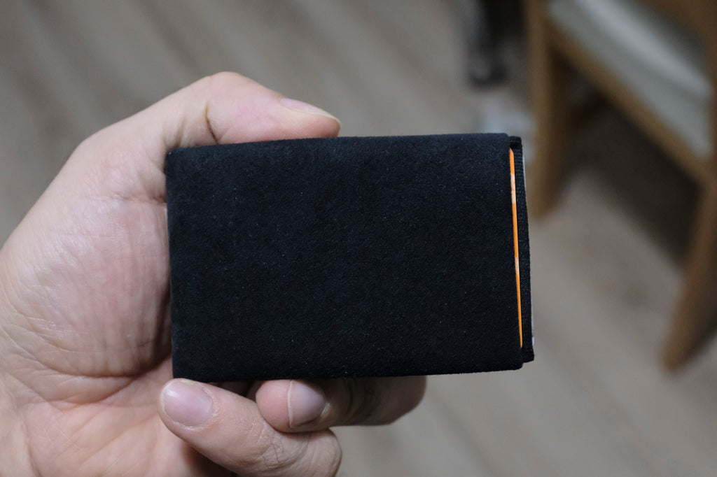 Alcantara Minimalist Wallet: The Perfect Fusion of Style and Functionality - RFID Wallet - Mens Wallet - Black - minimalist mens wallet