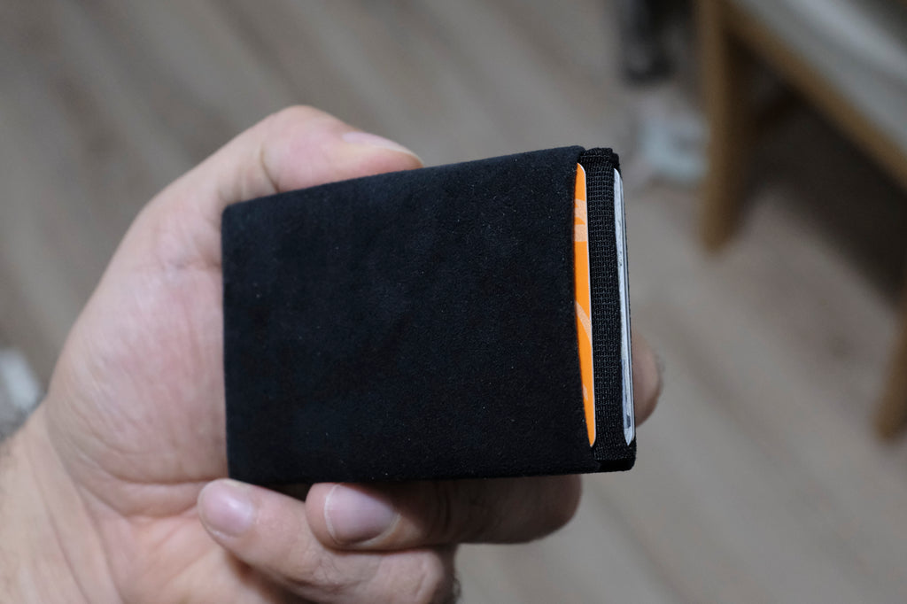 Alcantara Minimalist Wallet: The Perfect Fusion of Style and Functionality - RFID Wallet - Mens Wallet - Black - minimalist mens wallet