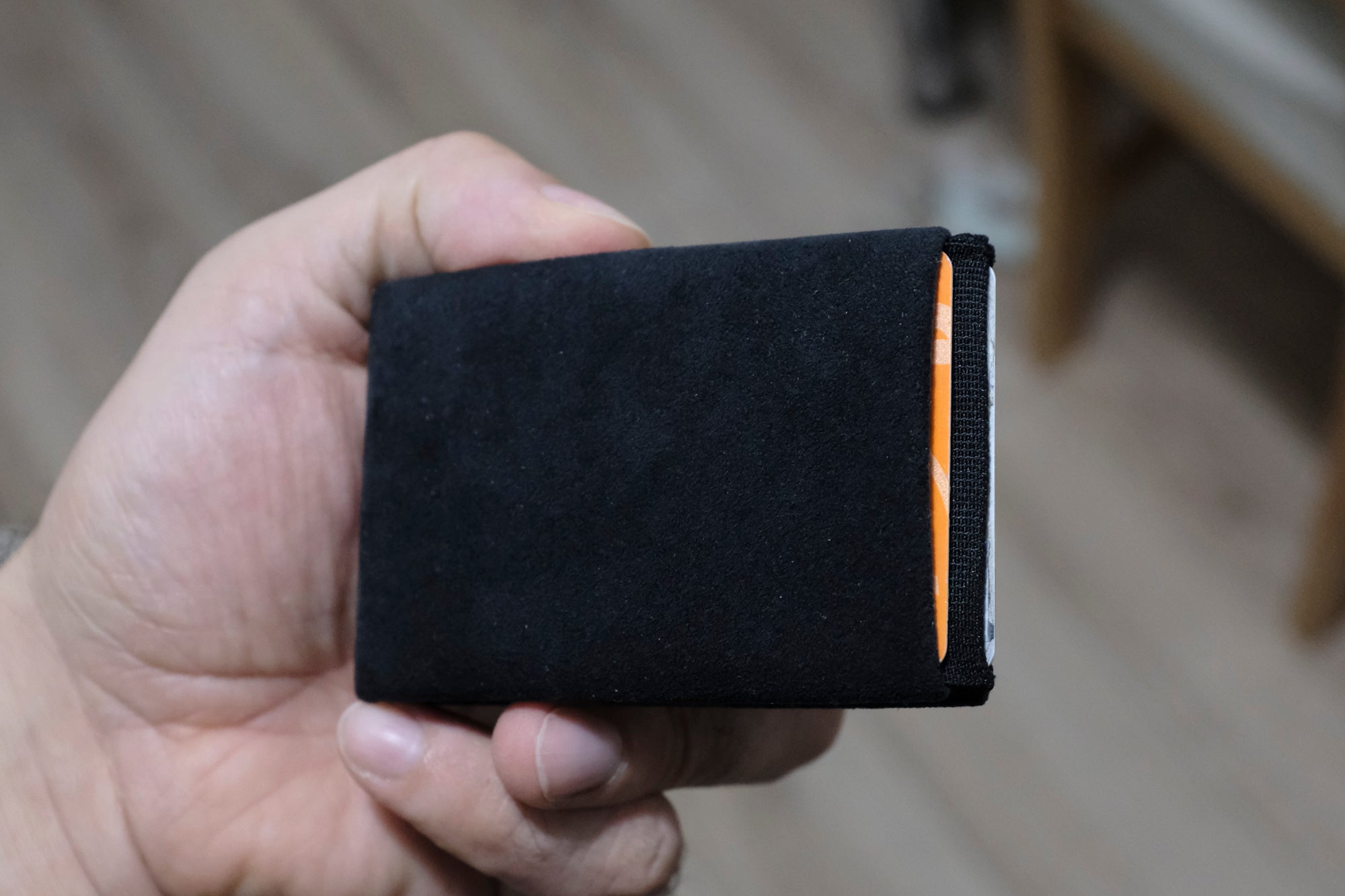 Alcantara Minimalist Wallet: The Perfect Fusion of Style and Functionality - RFID Wallet - Mens Wallet - Black - minimalist mens wallet