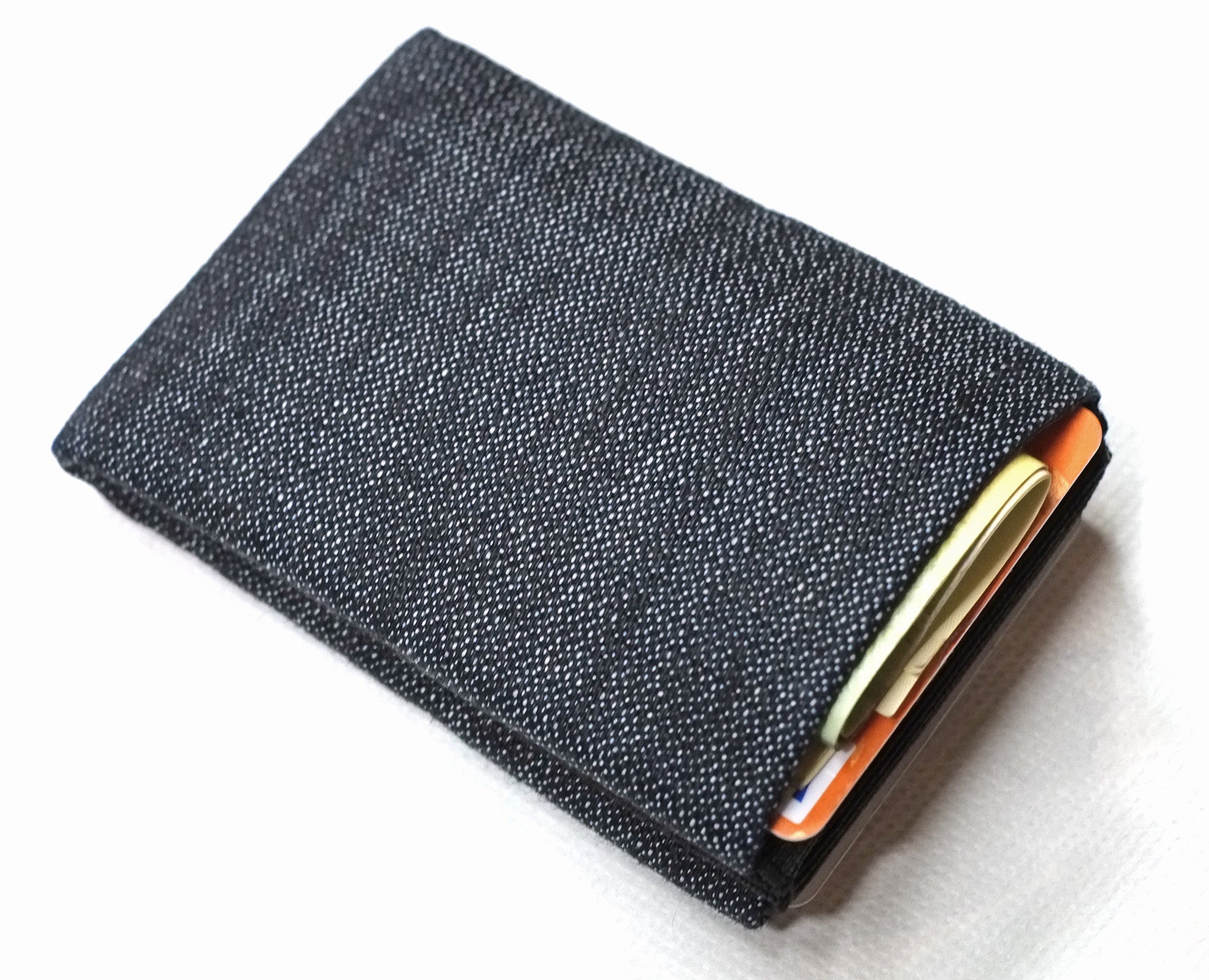 Experience the Perfect Balance of Sustainability and Style with Our Vegan Denim Minimalist Wallets -  NO RFID protection - minimalist mens wallet