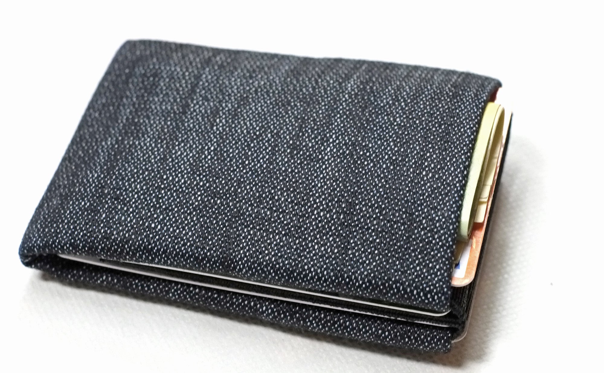 Experience the Perfect Balance of Sustainability and Style with Our Vegan Denim Minimalist Wallets -  NO RFID protection - minimalist mens wallet