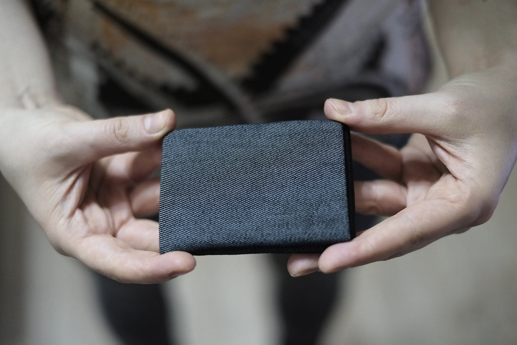 Upgrade Your Everyday Carry with Our Vegan Denim Minimalist Wallet Collection -  FULL RFID blocking - minimalist mens wallet