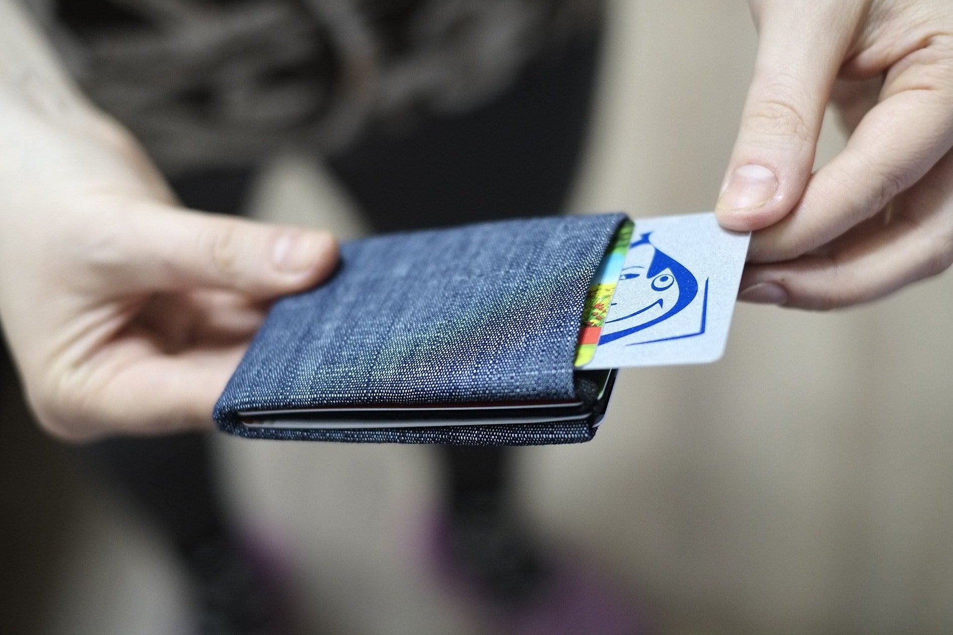 Upgrade Your Everyday Carry with Our Vegan Denim Minimalist Wallet Collection -  FULL RFID blocking - minimalist mens wallet