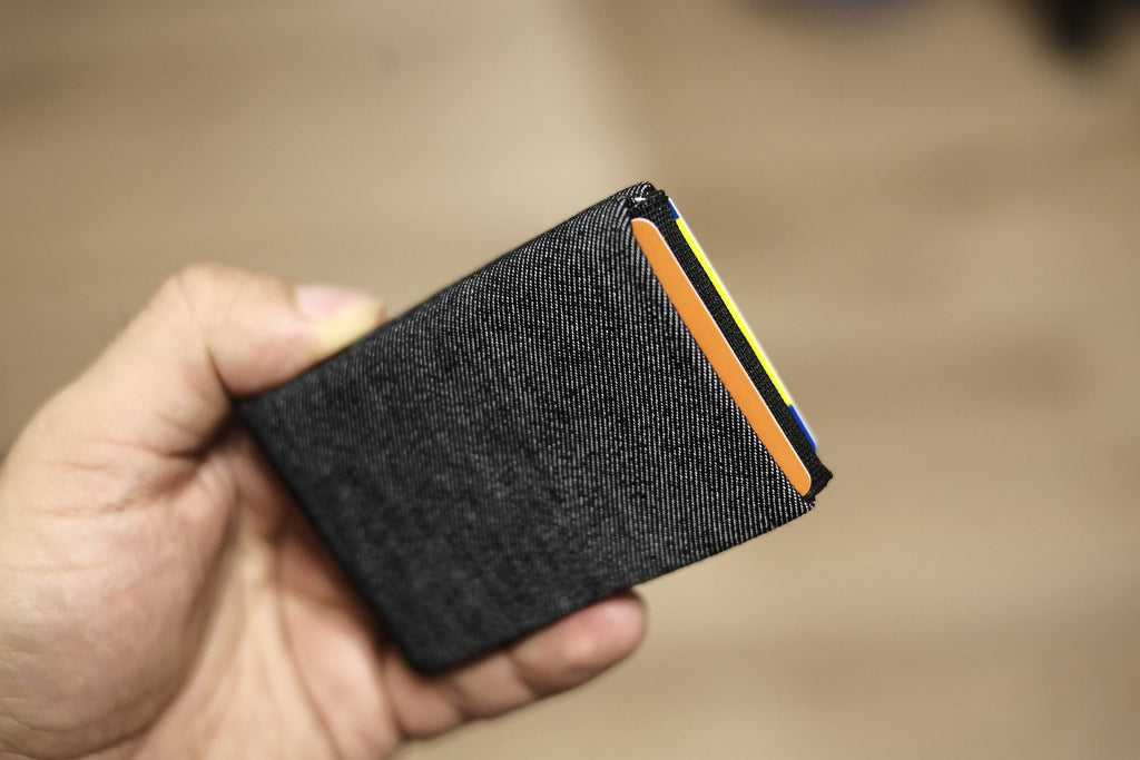 Upgrade Your Everyday Carry with Our Vegan Denim Minimalist Wallet Collection -  FULL RFID blocking - minimalist mens wallet
