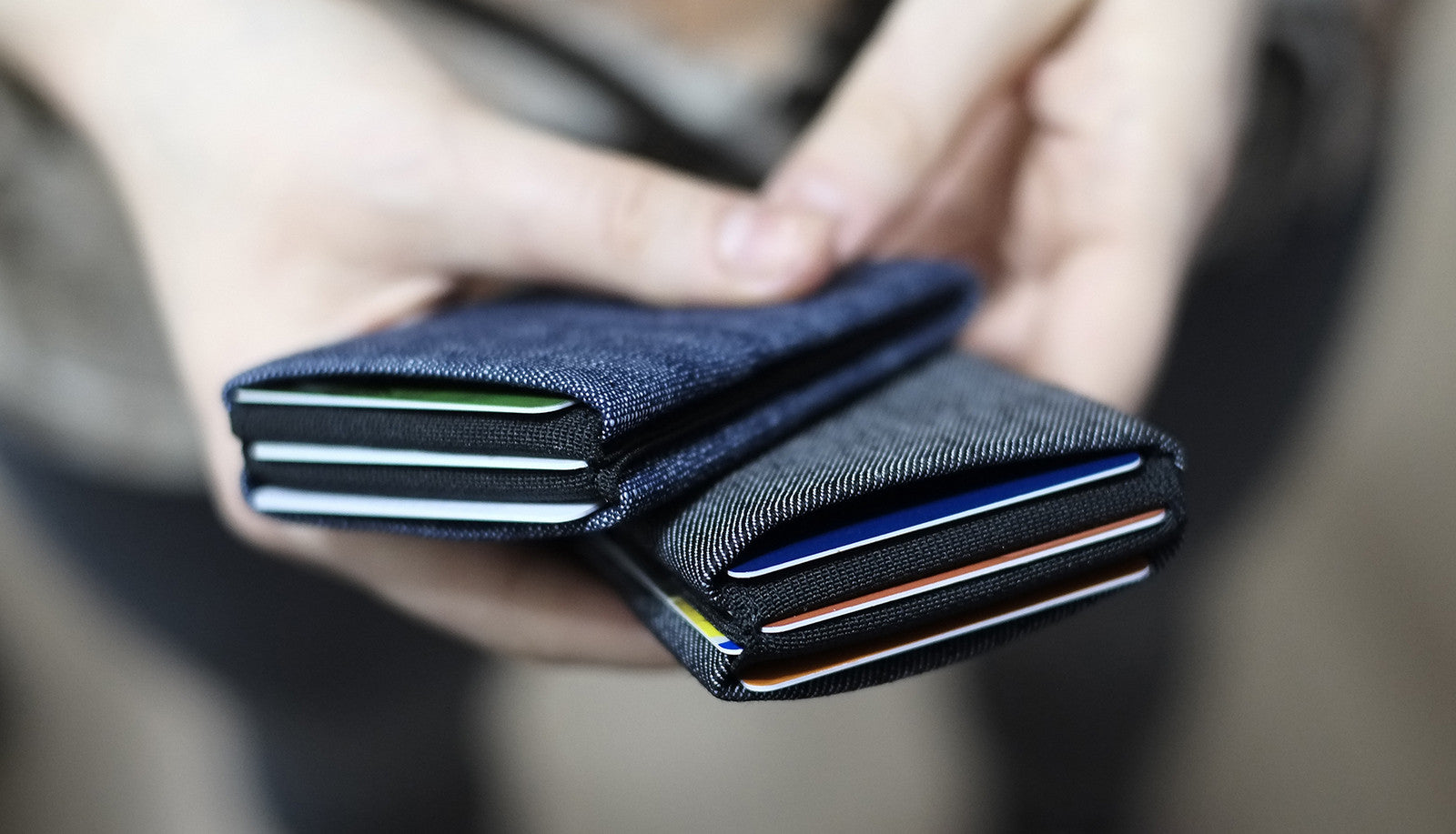 Upgrade Your Everyday Carry with Our Vegan Denim Minimalist Wallet Collection -  FULL RFID blocking - minimalist mens wallet