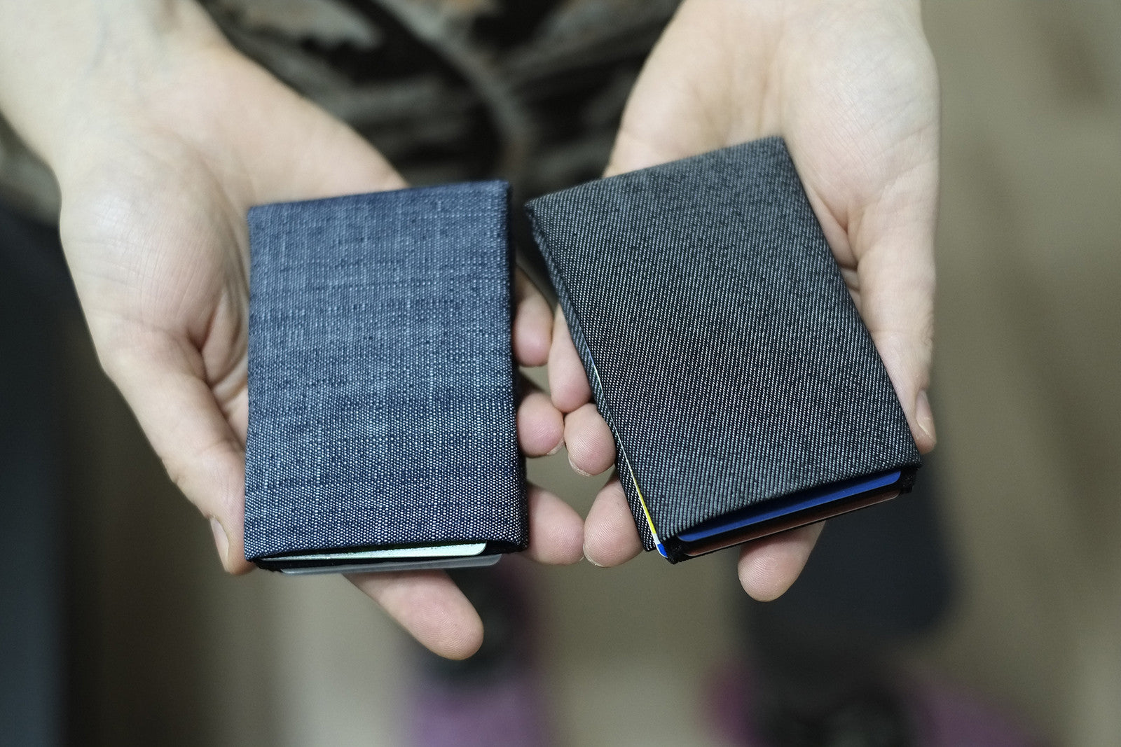 Upgrade Your Everyday Carry with Our Vegan Denim Minimalist Wallet Collection -  FULL RFID blocking - minimalist mens wallet