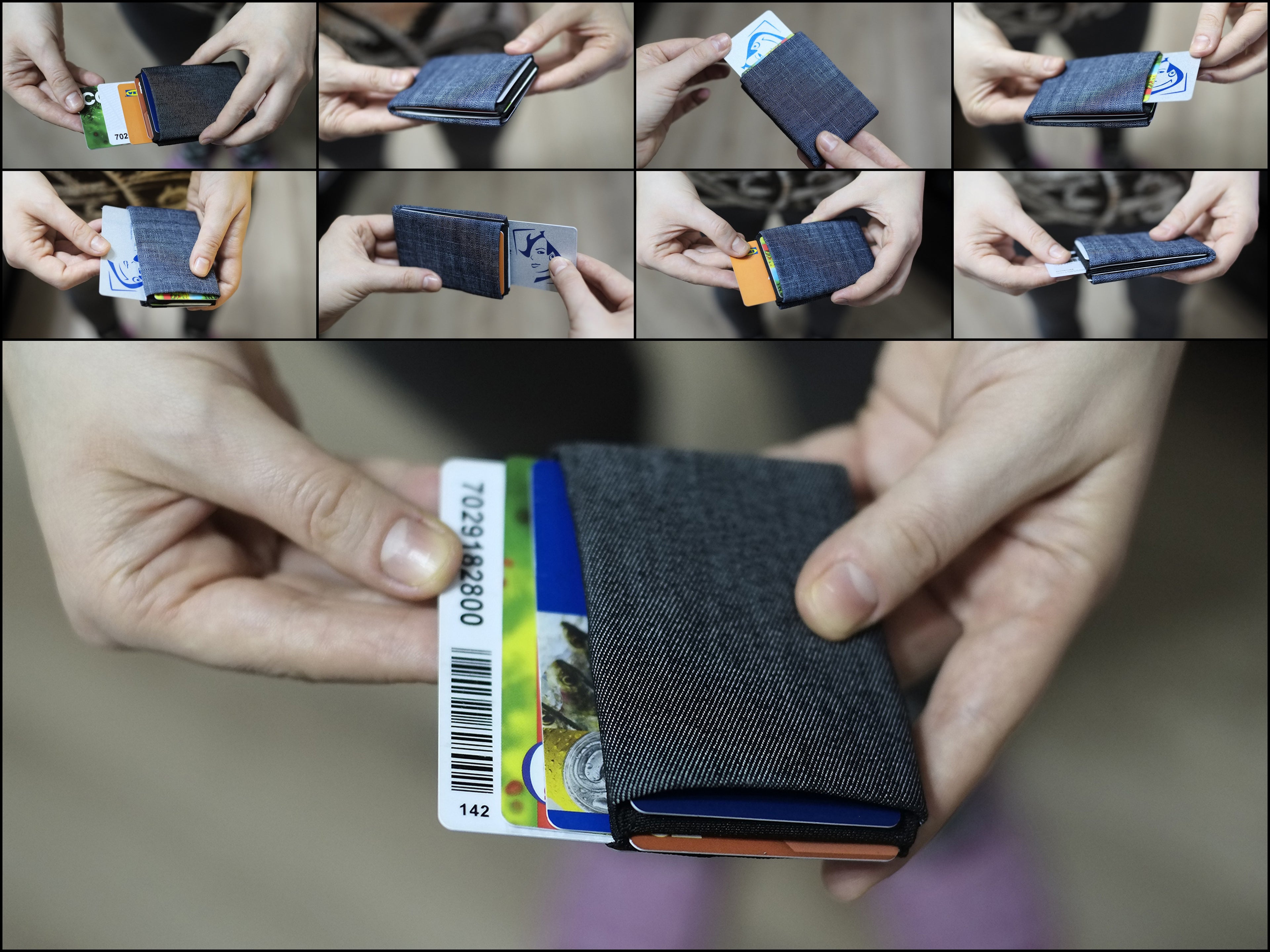 Effortlessly Cool: Discover Our Vegan Denim Mens Wallets - RFID blocking 4 +1 - minimalist mens wallet