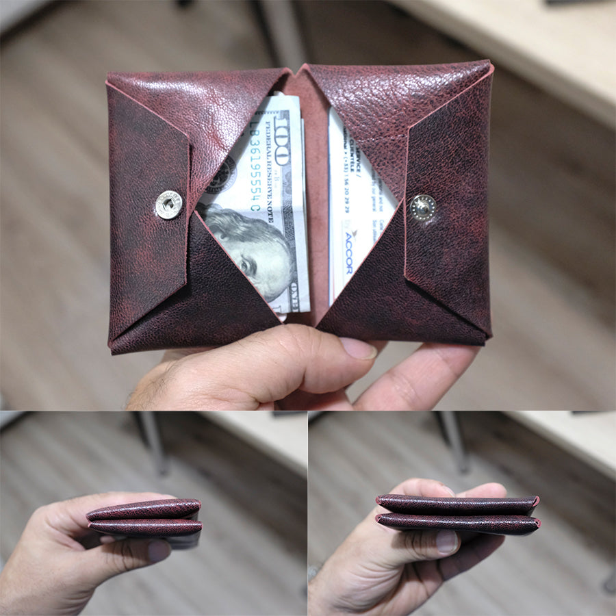 Minimalist Bifold Wallet - Ultra Soft Goat Leather Wallet - minimalist mens wallet
