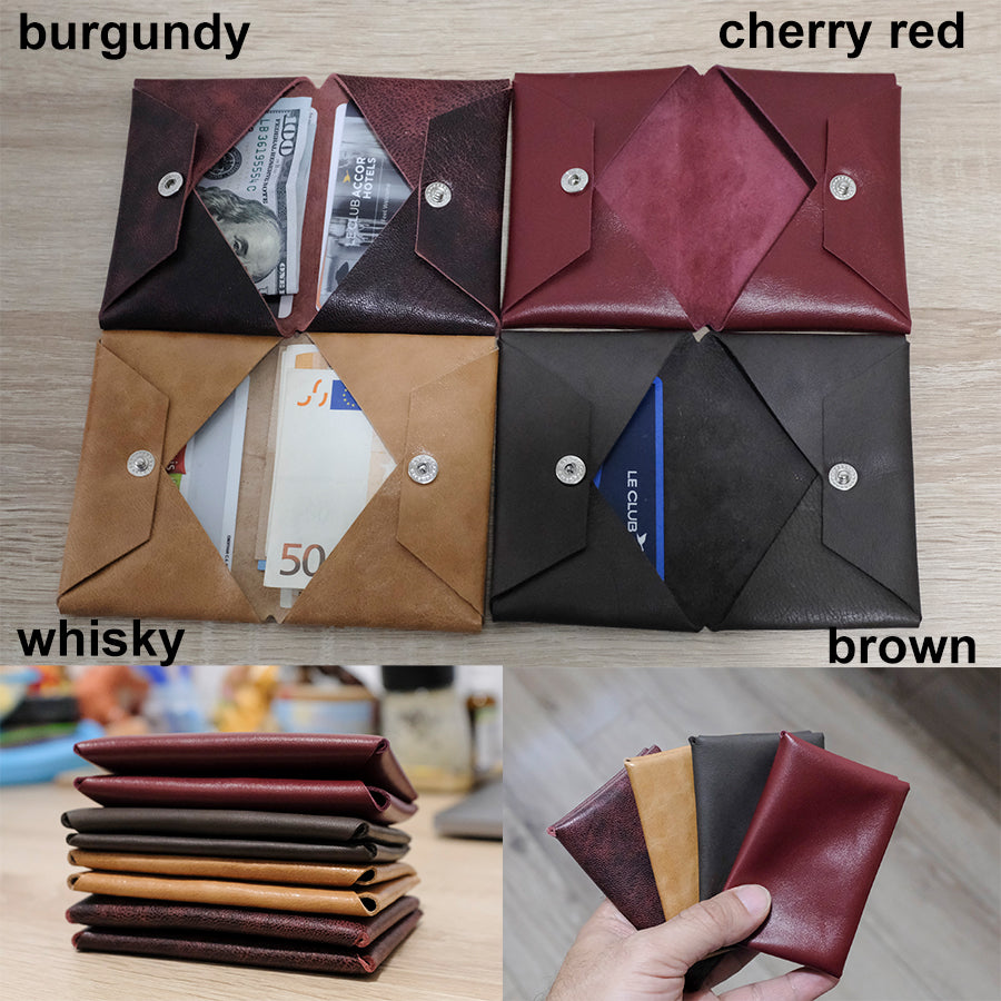 Minimalist Bifold Wallet - Ultra Soft Goat Leather Wallet - minimalist mens wallet