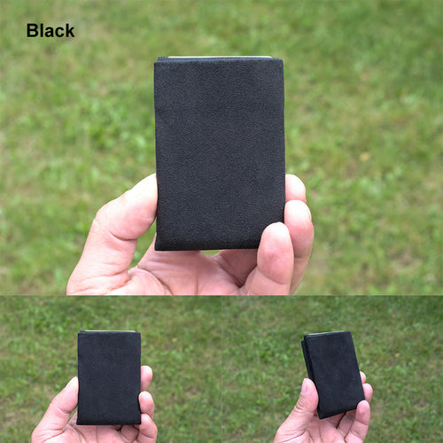 Alcantara Minimalist Wallet: The Perfect Fusion of Style and Functionality - RFID Wallet - Mens Wallet - Black - minimalist mens wallet