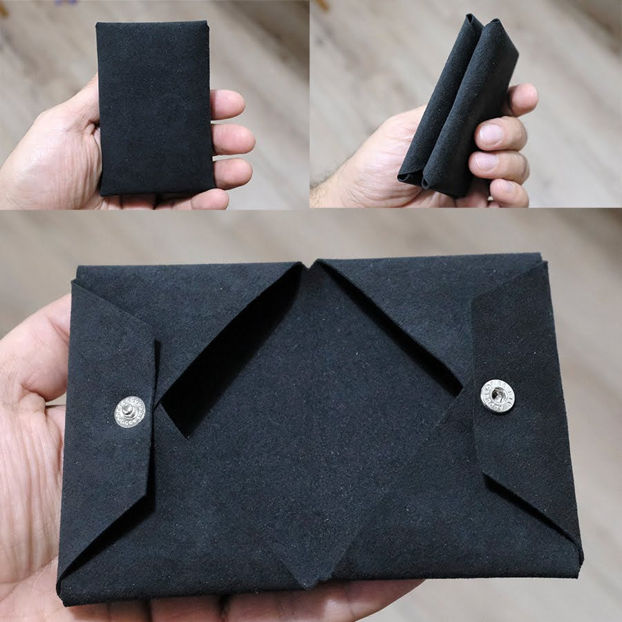 Minimalist Bifold Wallet - Alcantara Wallet for Men and Women