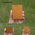 Alcantara Minimalist Wallet: Premium Quality, Unbeatable Value - RFID Wallet - Mens Wallet - Orange - minimalist mens wallet