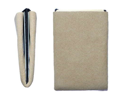 Elevate Your Style with Our Alcantara Minimalist Wallet for Everyday Use - Mens Wallets - RFID Wallet - Beige - minimalist mens wallet