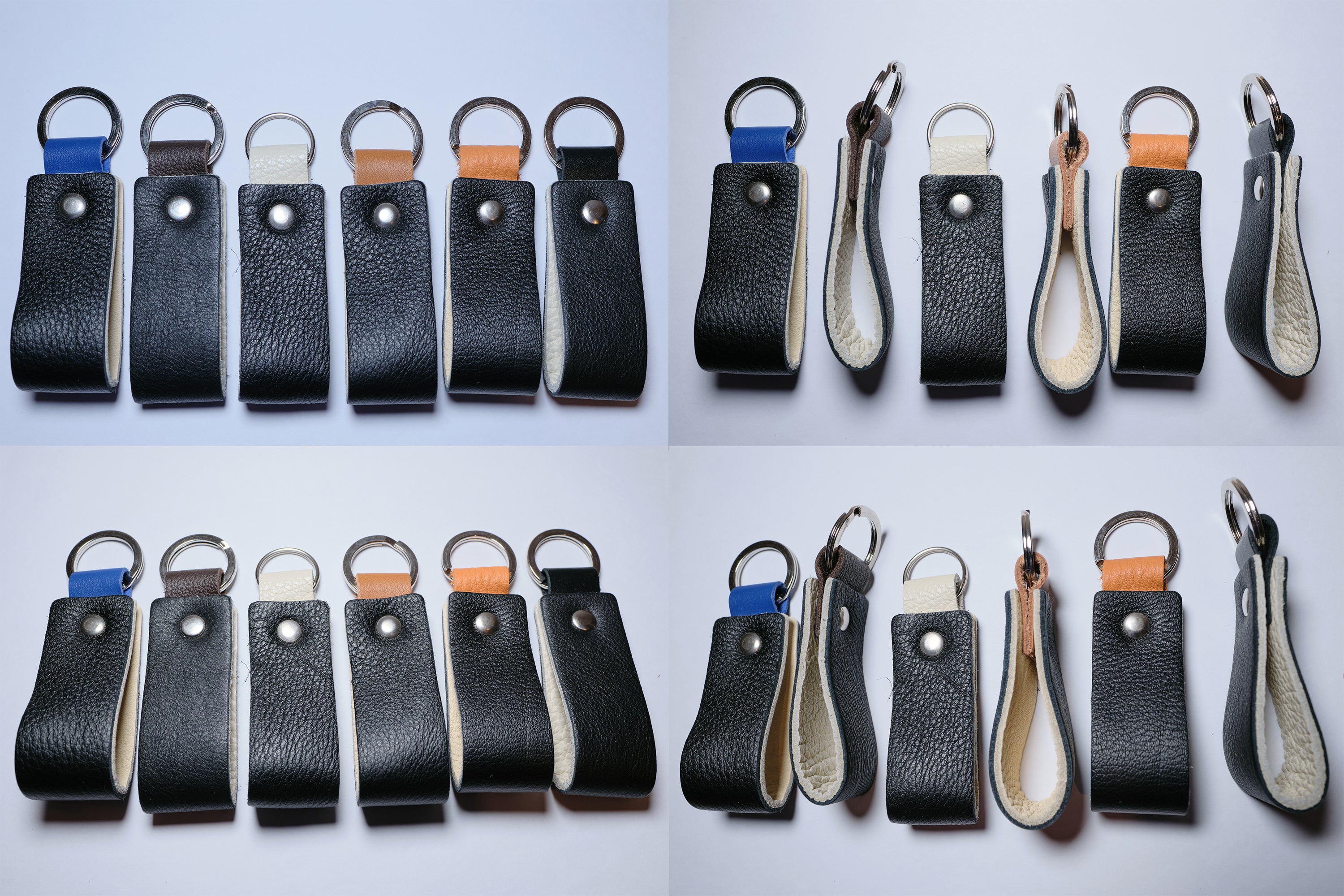 Nero Wallet - Cool Leather Keychain for Men and Women - Key Holder - Key Organizer - Double Colors Leather - Set of 2 - Random Colors - minimalist mens wallet