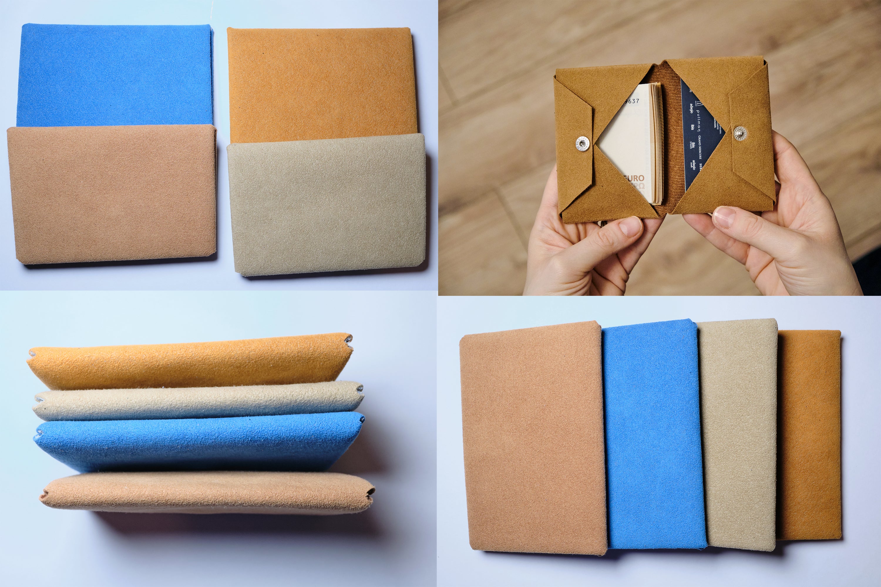 Minimalist Bifold Wallet - Alcantara Wallet for Men and Women - Leather Mens Wallets - minimalist mens wallet