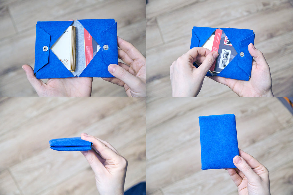 Minimalist Bifold Wallet - Alcantara Wallet for Men and Women - Leather Mens Wallets - minimalist mens wallet