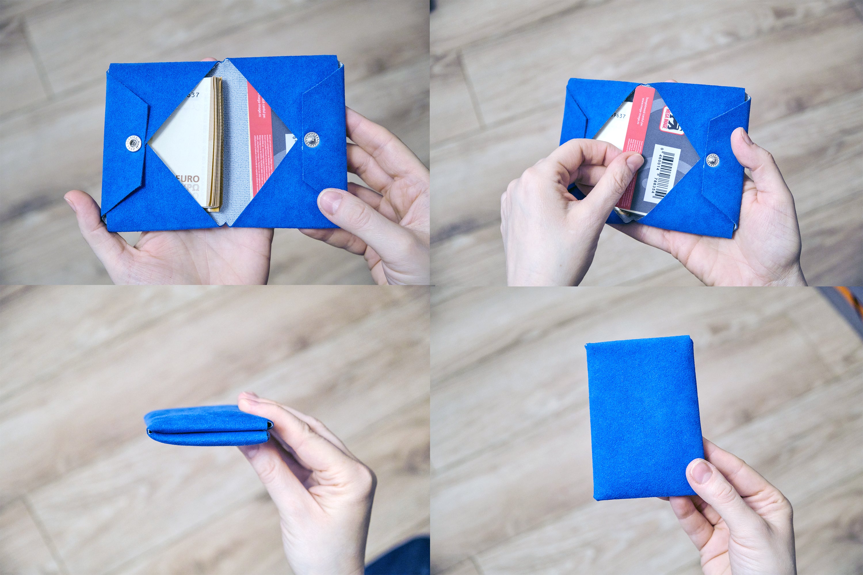 Minimalist Bifold Wallet - Alcantara Wallet for Men and Women - Leather Mens Wallets - minimalist mens wallet