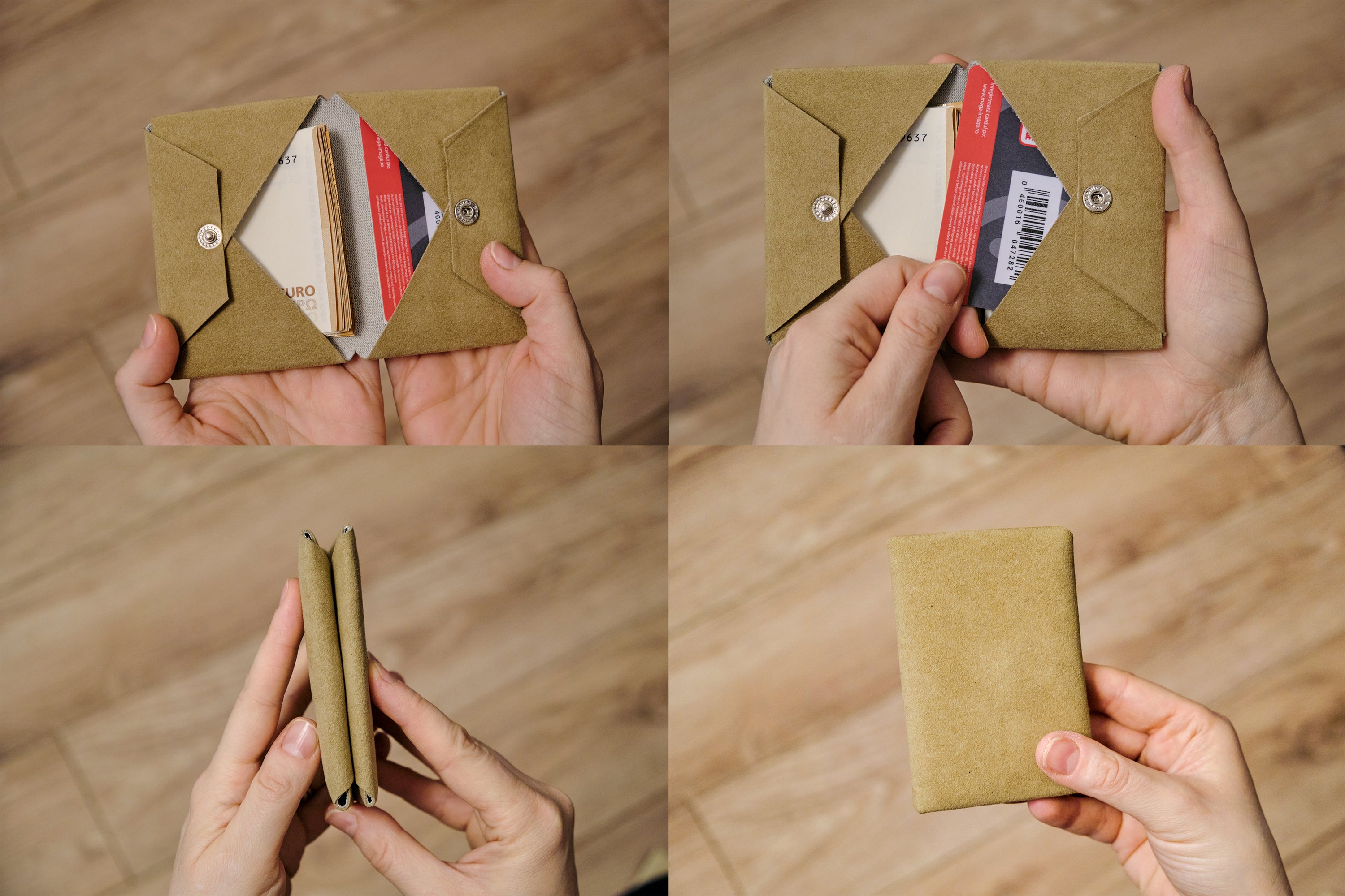 Minimalist Bifold Wallet - Alcantara Wallet for Men and Women - Leather Mens Wallets - minimalist mens wallet