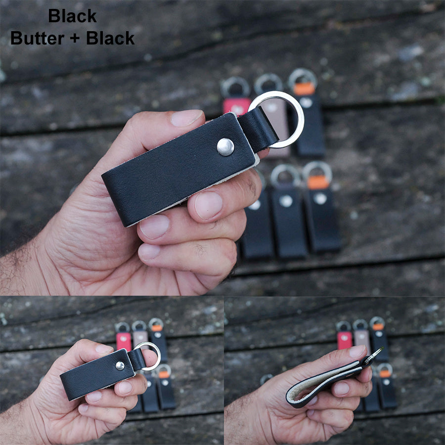 Custom leather keychain keyholder personalized minimal black – MIMIKRI  Design